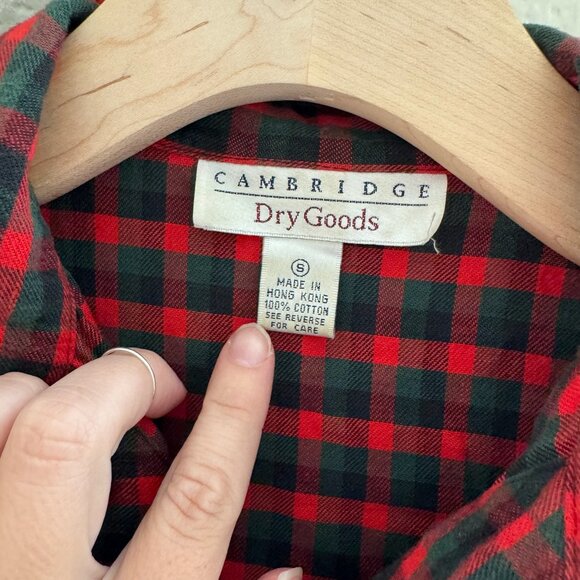 Vintage Cotton Flannel Holiday Plaid Dress - Picture 7 of 10